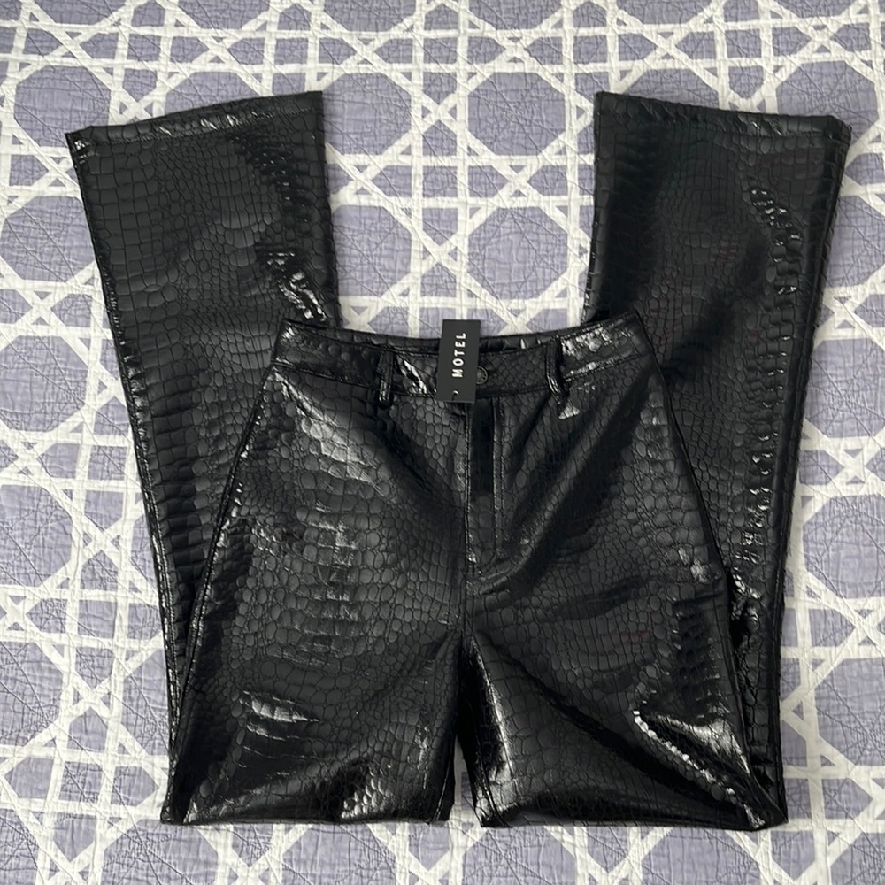 sold Motel Rocks Flare Crocodile Print Trousers
